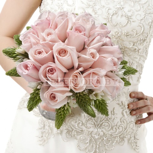 Свадебный букет из кремовых роз "Венера"