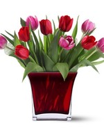 Букет из 11 тюльпанов "Красно-розовый закат"